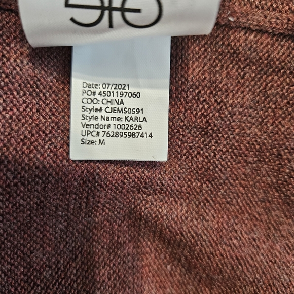 Ella Moss Burgundy Open Front "Karla" Cardigan Sweater - Picture 10 of 10